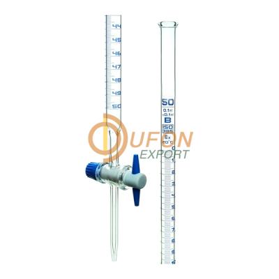 Burette, Borosilicate Glass, with all PTFE Stopcock