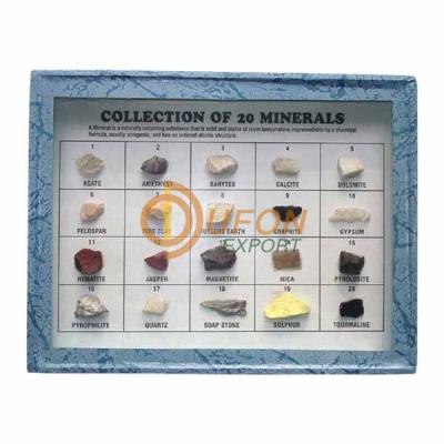 Collection of 20 Minerals (A) Different Minerals from (B) or (C)