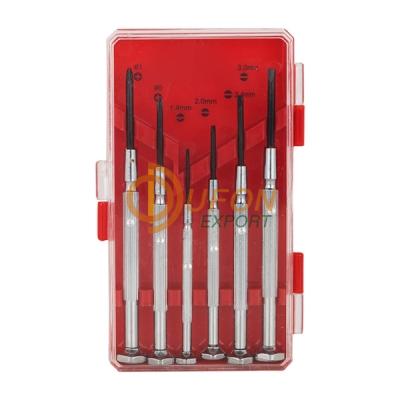 Precision Screwdrivers Set, 6 pcs/set, with plastic casing, 1 set/set