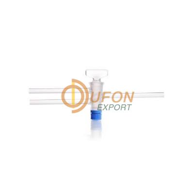 Double Oblique Stopcocks, Borosilicate Glass, PTFE Key
