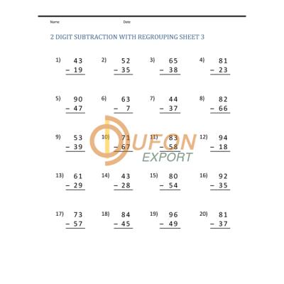 Subtraction of 2-digit number (Magnetic)