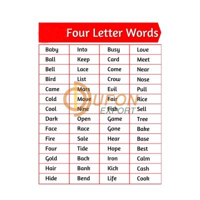 Four Letter Words Charts