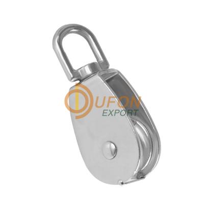 Single Metal Pulley with Hook