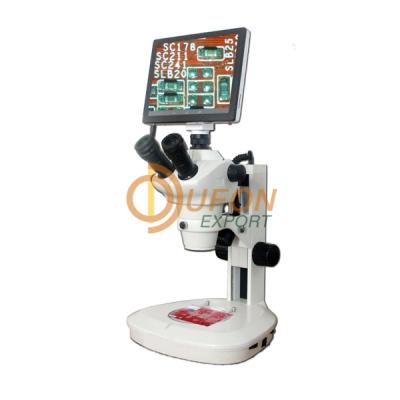 LCD Touch Pad Digital Wide Field Stereo Zoom Trinocular Microscope